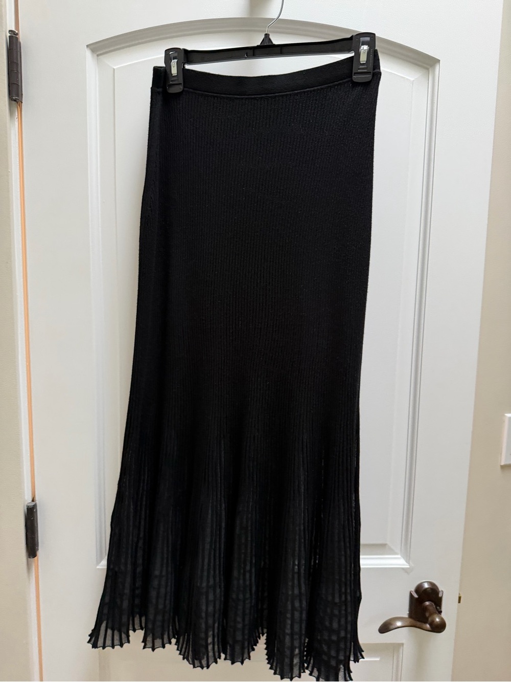 Ulla Johnson Black Knit Pleated Maxi Skirt Size Small